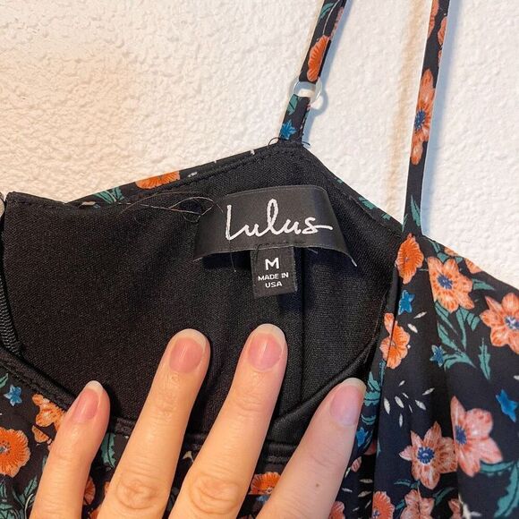 Lulus Floral Print Mini Dress M - Picture 4 of 7